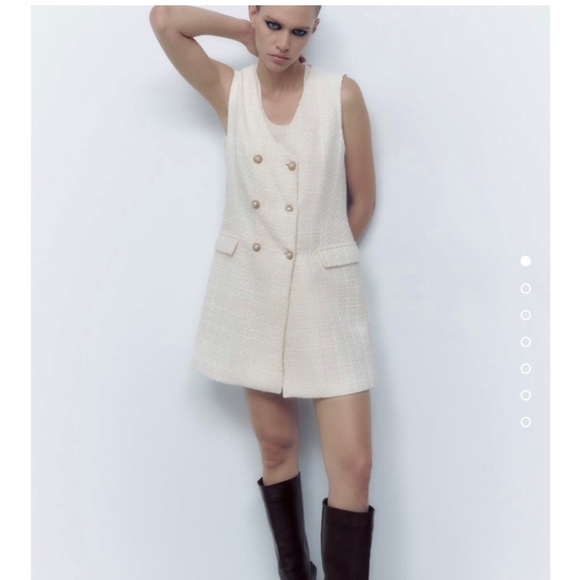 ZARA Belted Sequin Structured Vest